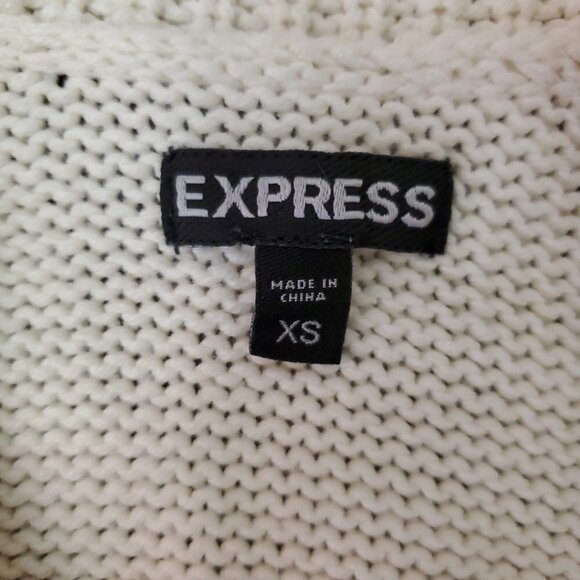 💎449 Express Cable Knit Cowl Neck Tunic Sweater Dress - Picture 3 of 5